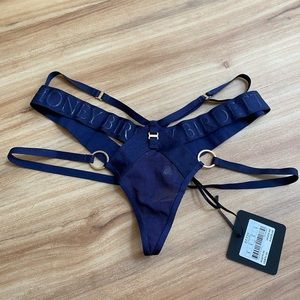 Honey Birdette Elvis Navy thong - size Small -NWT